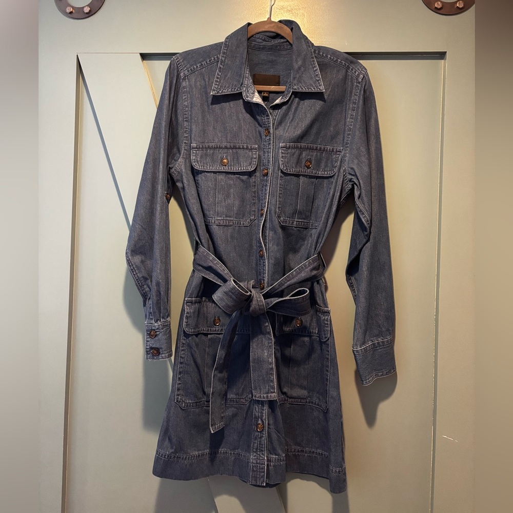 Banana Republic Denim Shirt Dress in Faded Blue